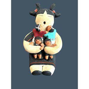 Margaret Quintana Native American Storyteller Pottery Figure 4 Children Signed 5